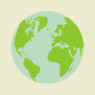 Our Sustainabilty Menu icon representing sustainability - Earth symbol.